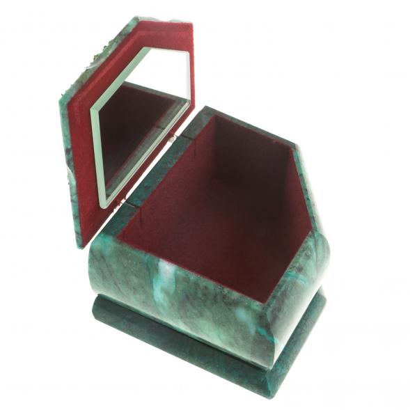 Шкатулка Хозяйка медной горы змеевик 11х9х6,5 см 117471