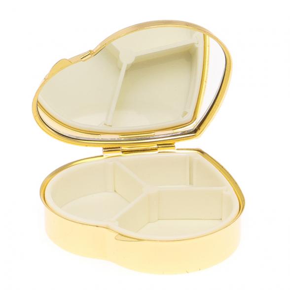 Таблетница &amp;quot;Сердце&amp;quot; на 3 отделения малахит с хризоколлой цвет золото 126732