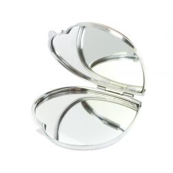 Зеркало карманное "Сердце" тигровый глаз цвет серебро