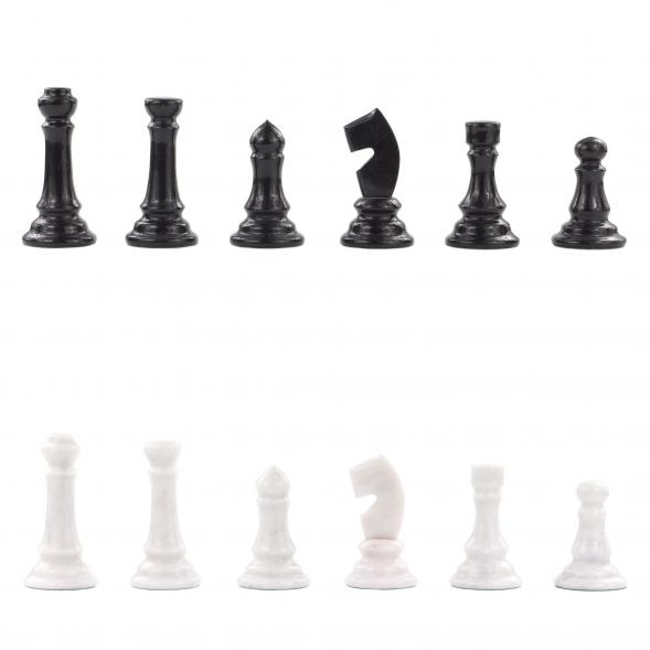 Шахматы из мрамора и змеевика 43х43 см 120265