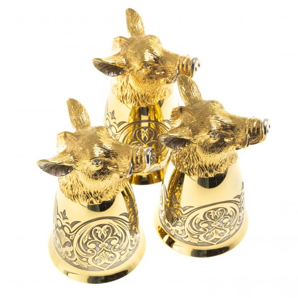 Стопки перевертыши &amp;quot;Кабан&amp;quot; 70 мл 3 шт в подарочной упаковке Златоуст 123640