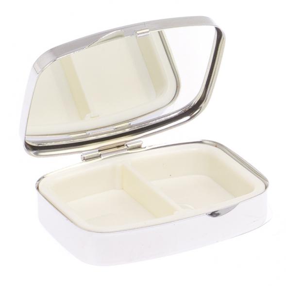 Таблетница на 2 отделения камень турмалин цвет серебро 126509