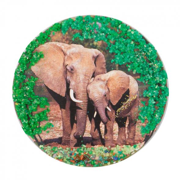 Магнит с рисунком &amp;quot;Слоны&amp;quot; змеевик 117774