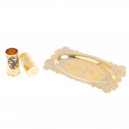 Набор из двух стопок &amp;quot;Горный орёл&amp;quot; на подносе Златоуст