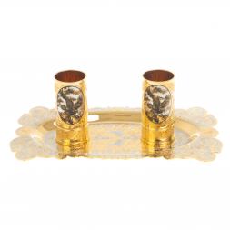 Набор из двух стопок &amp;quot;Горный орёл&amp;quot; на подносе Златоуст