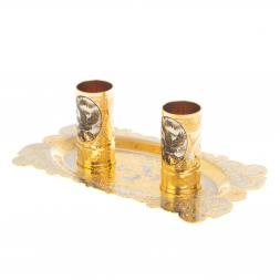 Набор из двух стопок &amp;quot;Горный орёл&amp;quot; на подносе Златоуст