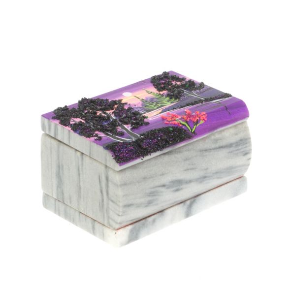 Шкатулка с рисунком &amp;quot;Ночь&amp;quot; серый мрамор 10х6,5х6 см 127519