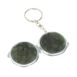 Складное зеркало брелок из нефрита круглое