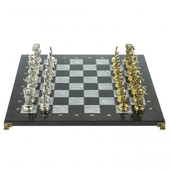 Шахматы &amp;quot;Средневековые рыцари&amp;quot; доска серый мрамор 44х44 см 128461