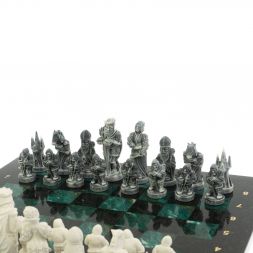 Шахматы &amp;quot;Средневековье&amp;quot; доска 40х40 см шабровский змеевик