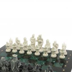 Шахматы &amp;quot;Средневековье&amp;quot; доска 40х40 см шабровский змеевик