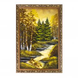 Картина "Осень янтарная" багет 46х66 см, каменная крошка