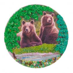 Магнит с рисунком "Два медведя" змеевик