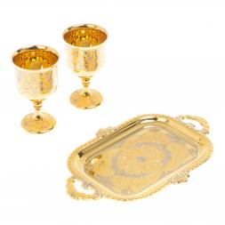Набор из двух рюмок на подносе &amp;quot;Ликерный&amp;quot; 60 мл Златоуст