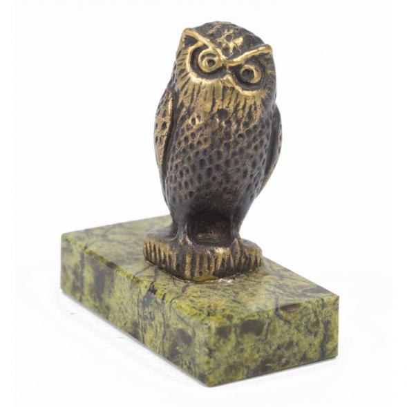 Статуэтка &amp;quot;Филин&amp;quot; из бронзы и змеевика 117946
