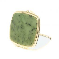 Зеркальце карманное складное из нефрита цвет золото