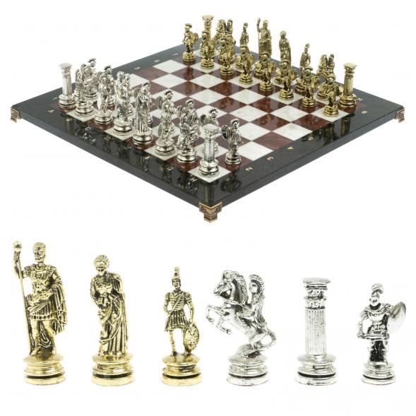 Шахматы сувенирные &amp;quot;Древний Рим&amp;quot; из камня мрамор и лемезит 44х44 см 121407