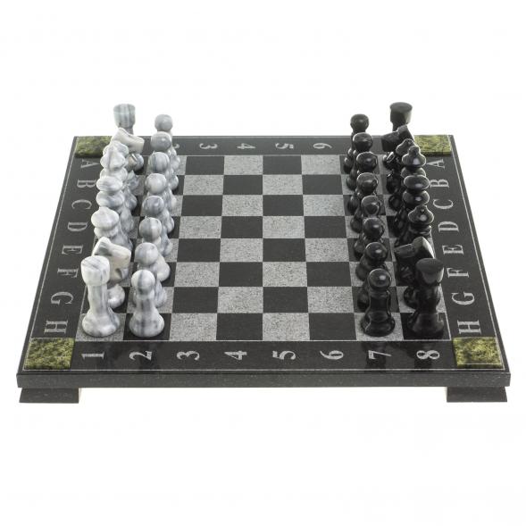 Шахматы с гравировкой &amp;quot;Турнирные&amp;quot; доска 36х36 см змеевик мрамор 123803