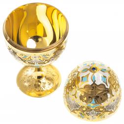 Сувенир яйцо 2 рюмки "Подарочное" с эмалью 40 мл Златоуст