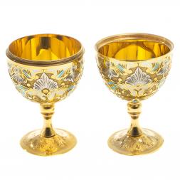 Сувенир яйцо 2 рюмки "Подарочное" с эмалью 40 мл Златоуст