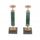 Подсвечники из малахита с бронзой пара 124322