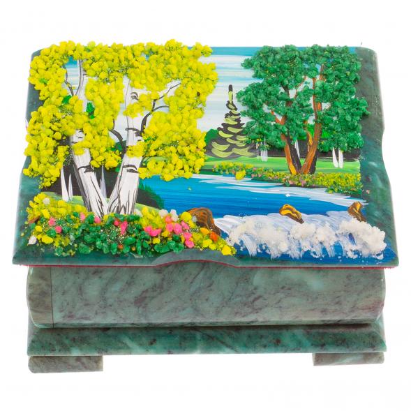 Шкатулка с расписной крышкой Лето 13,5х10х8 см 125914