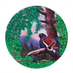 Магнит с рисунком "Глухарь на ветке" змеевик