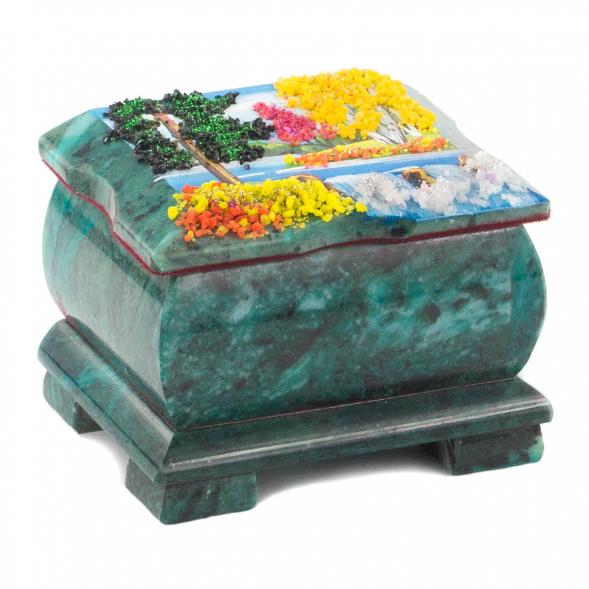 Шкатулка с расписной крышкой Осень 10х8х7 см 120091