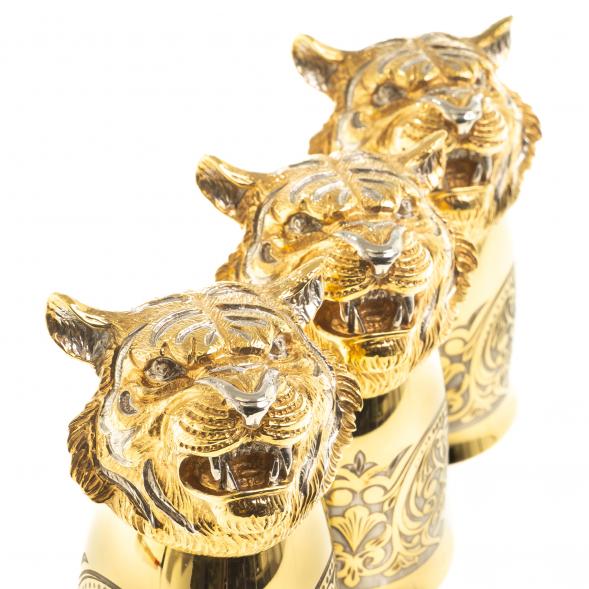 Подарочный набор &amp;quot;Тигр&amp;quot; тарелка и 3 стопки перевертыша Златоуст 123548