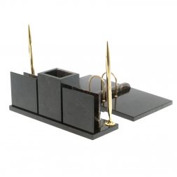 Настольный набор &amp;quot;Офисный&amp;quot; с гербом РФ из конгломерата