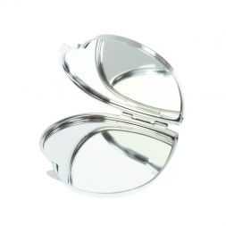 Зеркало карманное "Сердце" из нефрита цвет серебро