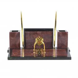 Настольный набор &amp;quot;Советник&amp;quot; с гербом РФ лемезит