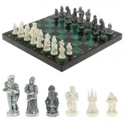 Шахматы &amp;quot;Средневековье&amp;quot; шабровский змеевик 40х40 см