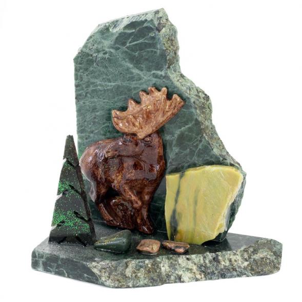 Сувенир &amp;quot;Лось&amp;quot; камень змеевик 116145