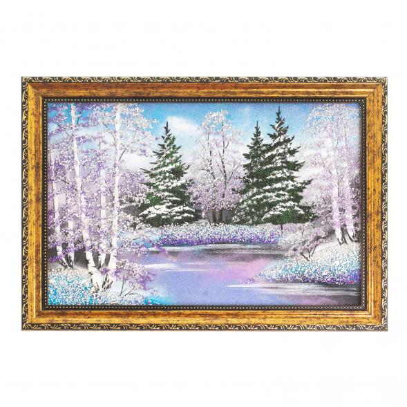 Картина &amp;quot;Зимний пейзаж&amp;quot; багет 24х34 см, каменная крошка 112509