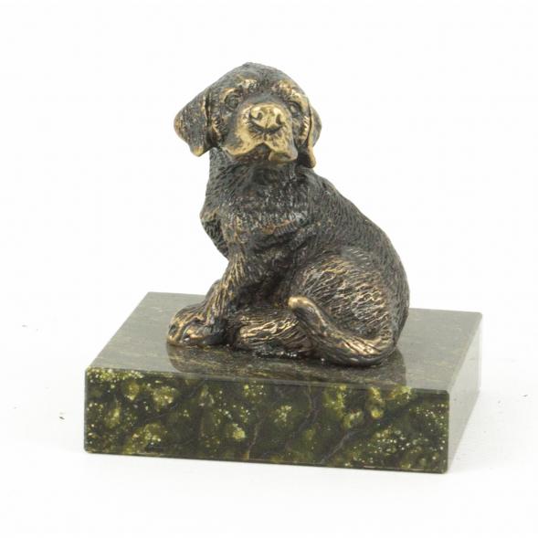 Статуэтка &amp;quot;Собачка средняя №1&amp;quot; из бронзы и змеевика 118619