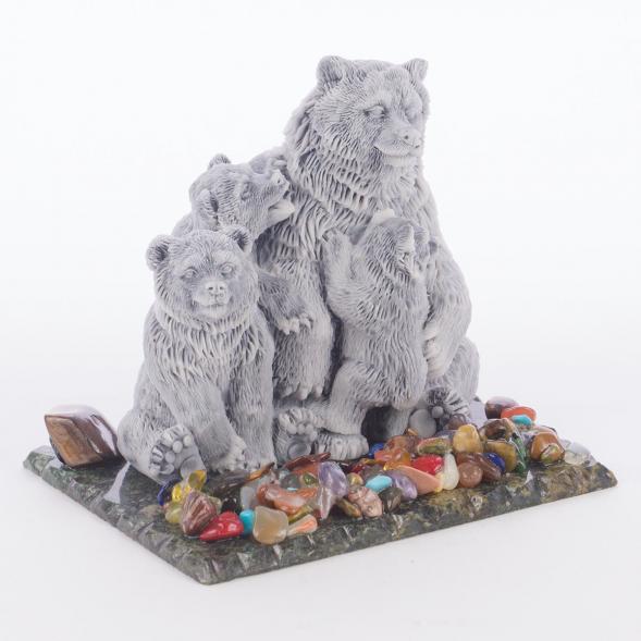 Сувенир &amp;quot;Медведица с медвежатами&amp;quot; из мрамолита 118979