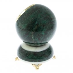 Часы &amp;quot;Шар Антистресс&amp;quot; из змеевика и мрамора 13х13х18 см