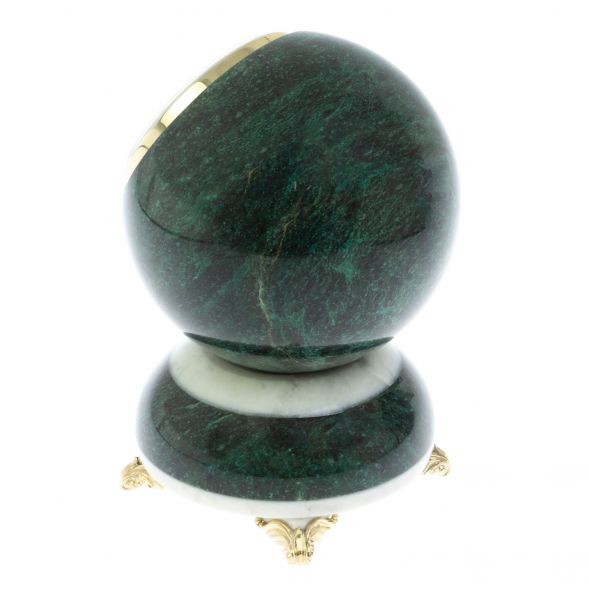 Часы &amp;quot;Шар Антистресс&amp;quot; из змеевика и мрамора 13х13х18 см 128981