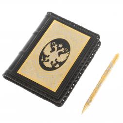 Подарочный набор "Держава" ежедневник А6 и ручка с гравюрой Златоуст