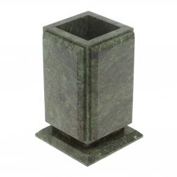 Карандашница большая из шабровского змеевика 9х9х14,5 см