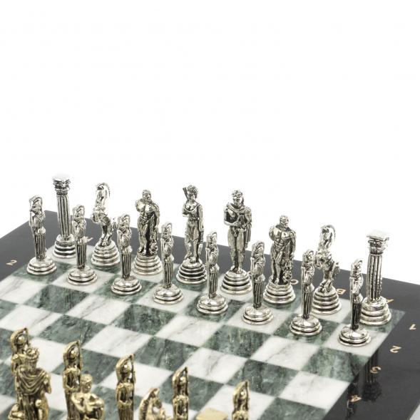 Шахматы подарочные &amp;quot;Афина&amp;quot; 32х32 см из змеевика и мрамора 128226
