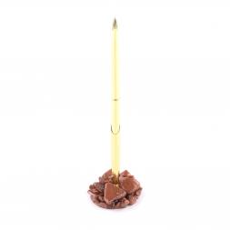 Ручка металлическая на подставке из авантюрина