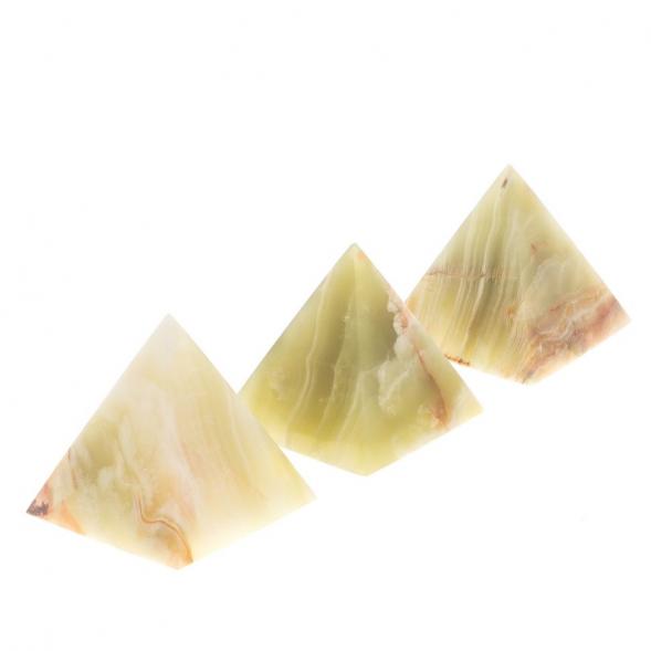 Пирамида из камня оникс зелено-коричневый 7,5х7,5х8 см (3) 123901