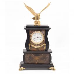 Настольные часы «Орел» камень агат бронза