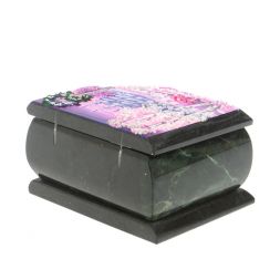 Шкатулка с расписной крышкой "Зима" 11х9х6,5 см