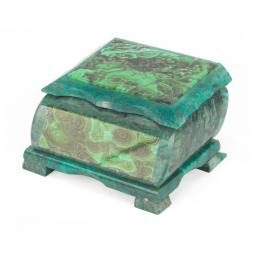 Шкатулка с иллюстрацией под малахит н1 13х10х7,5 см