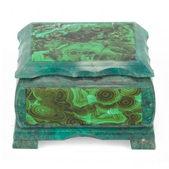 Шкатулка с иллюстрацией под малахит н1 13х10х7,5 см 118774