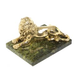 Статуэтка &amp;quot;Лев&amp;quot; из змеевика и бронзы