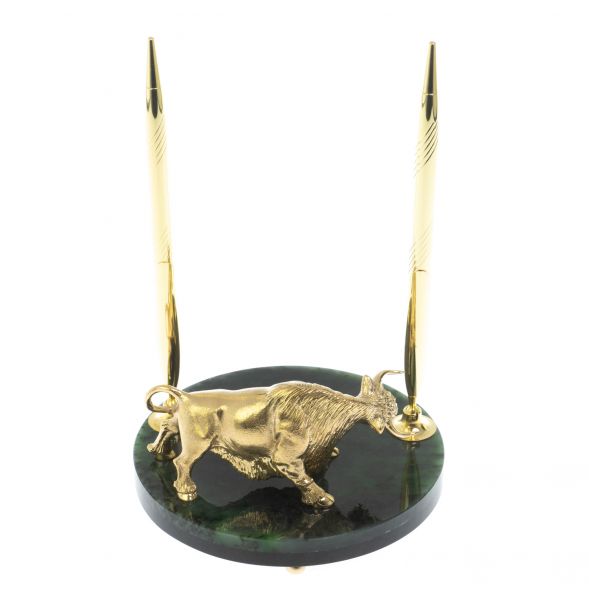 Статуэтка &amp;quot;Бык&amp;quot; из бронзы и нефрита 13,5х13,5х22,5 см 128982
